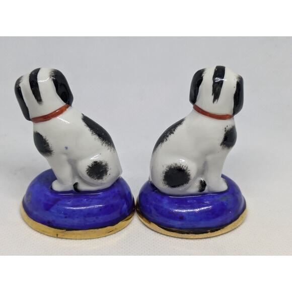 RARE Sitzendorf Germany Spaniel Dog Figurines Pair Staffordshire Style VTG 2.5" - Picture 6 of 10